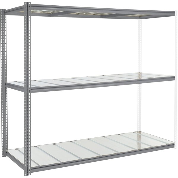 Global Industrial High Capacity Add-On Rack 96x24x843 Levels Steel Deck 800lb Per Level GRY 581019GY - main
